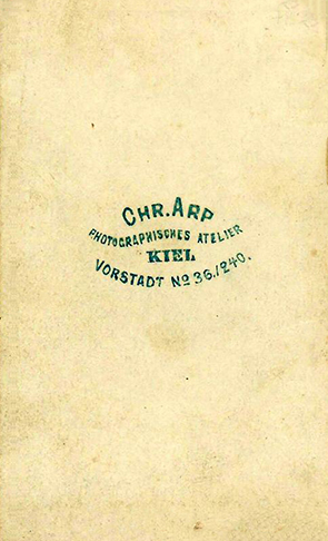 CDV Kiel Arp - Herrenportrait verso