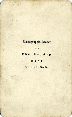 CDV Kiel Arp Doppelbildnis verso