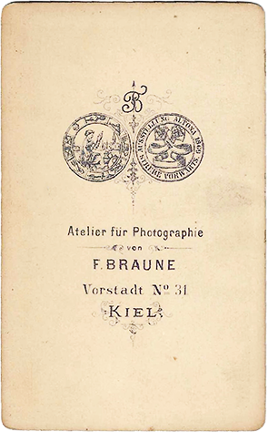 CDV Kiel Braune - Herrenhaus Gut Knoop am alten Eiderkanal verso