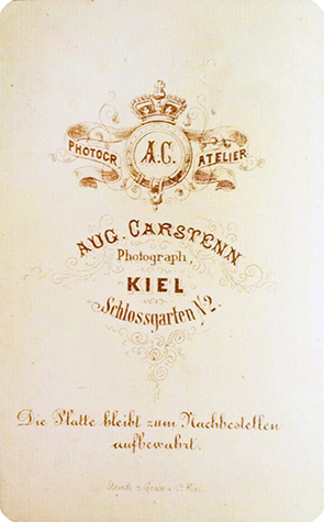 Kiel Carstenn CDV Unterleutnant Hildebrand verso