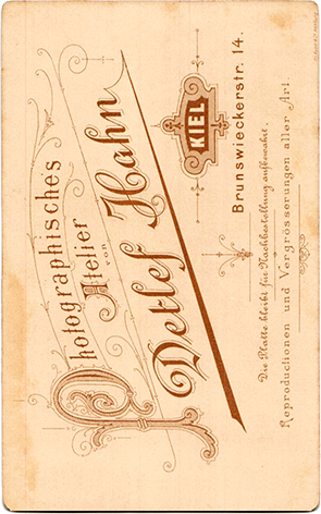 CDV Kiel Hahn Familienportrait verso
