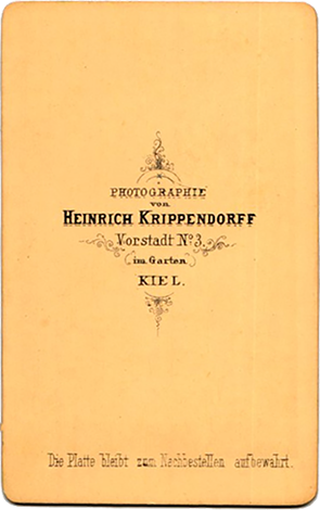 Kiel CDV Krippendorff Damenportrait verso