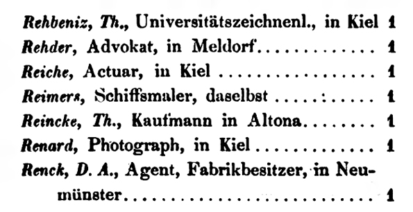 Kiel Renard Kunstvereinsmitglied 1861 Detail