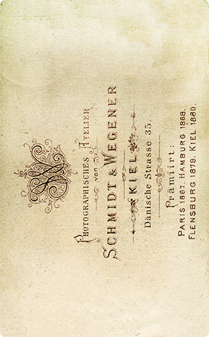 Kiel Schmidt & Wegener CDV Kindertrio verso