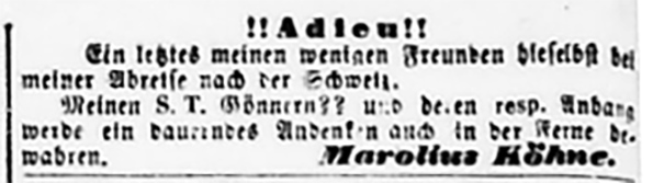 Luebeck - Koehne - Abreise Lueb_Anz_25-09-1873 Detail