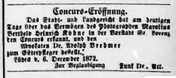Luebeck Koehne - Konkurseroeffnung_Lueb_Anz_07-12-1872 Detail