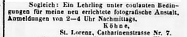 Annonce - Lehrlingsgesuch - Lueb_Anz_22-06-1872 Detail