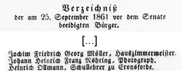 Lbeck - Nhring - Annonce vom 30. 09. 1861 Detail