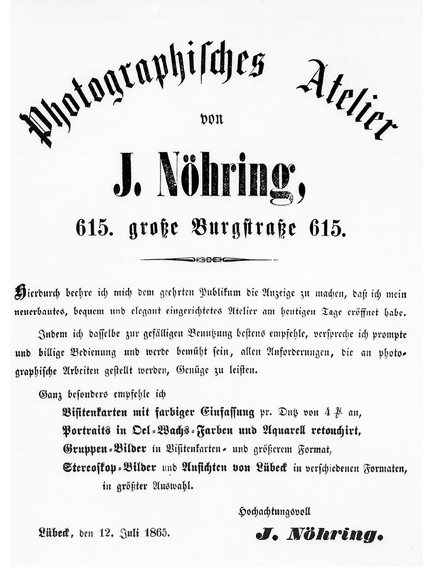 Lbeck Nhring Annonce vom 07. 08. 1865-07-18 - Detail