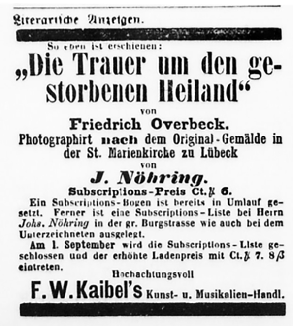 Lbeck Nhring Annonce vom 27. 07. 1866 Detail