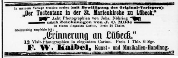 Lbeck Nhring - Lbeckische Anzeigen vom 20. 06. 1874