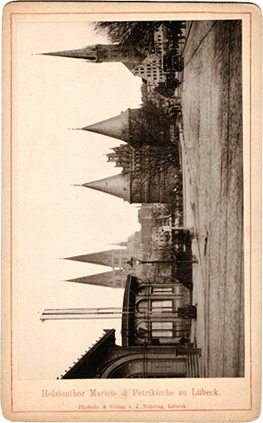 Lbeck Nhring CDV Holstentor, Marien- und Petrikirche