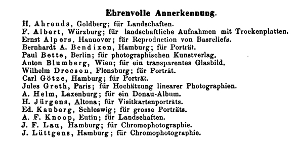 Lbeck - Lttgens - Auszeichnung HH 1868 - Detail