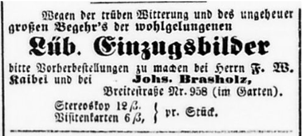 130435 - Lbeck - Brasholz - Lb. Anz. 1871_06_21  - Detail