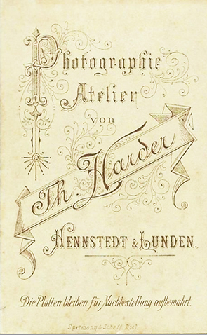 CDV Lunden - Harder - Mnnerhalbbildnis verso