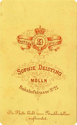 CDV Mlln Deisting - Mdchenbildnis - verso