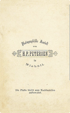 CDV Niebll Petersen Familienbildnis verso