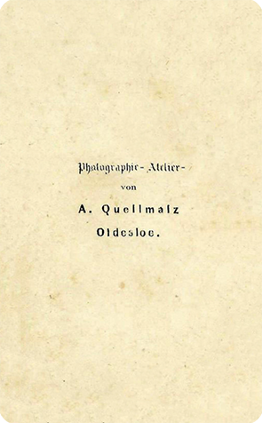 CDV Oldesloe Quellmalz Paarportrait Geschlossene Augen verso