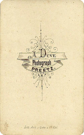 CDV Preetz - Duve - Damenbrustbild - verso