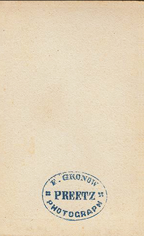 CDV Preetz Gronow Gemldewiedergabe oval - verso
