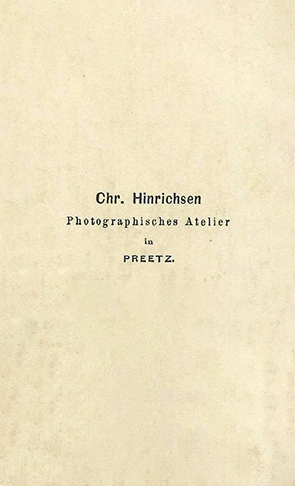 CDV Kiel Hinrichsen - Damenbildnis verso