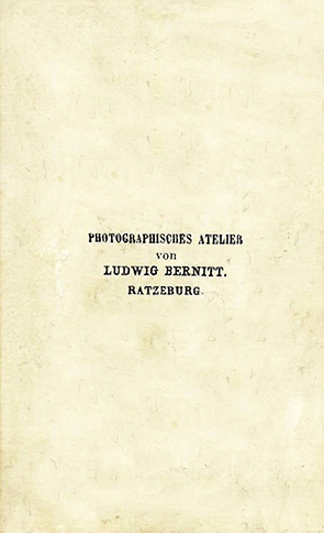 CDV Ratzeburg Bernitt Herrenganzbildnis - verso