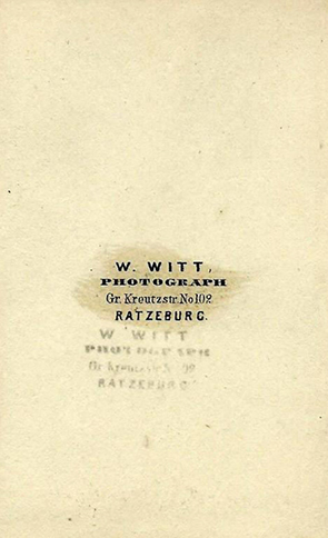 CDV Ratzeburg Witt Mann en face - verso