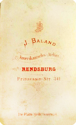 CDV Rendsburg - Baland - Damenbrustbild verso