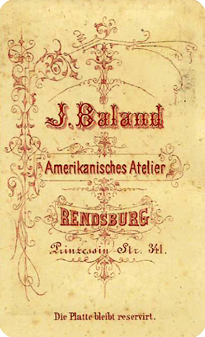CDV Rendsburg - Baland - Herrenbrustbild 2 verso