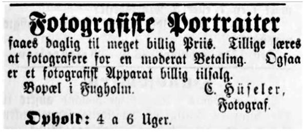 Rendsburg - Hseler - Annonce Horsens Avis 1863 - klein