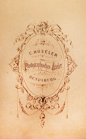 CDV Rendsburg, Hseler, Carl, Damenganzbildnis, verso