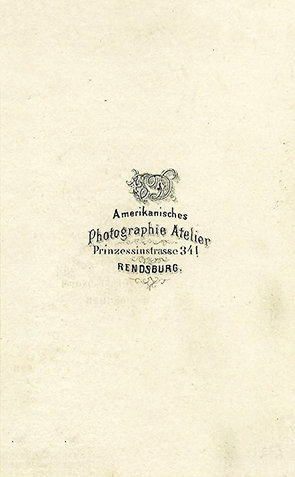 CDV Rendsburg - Kanberg, Eduard Damenbildnis verso