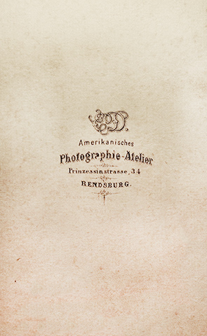 CDV Rendsburg Kanberg, Eduard - Damenganzbildnis verso