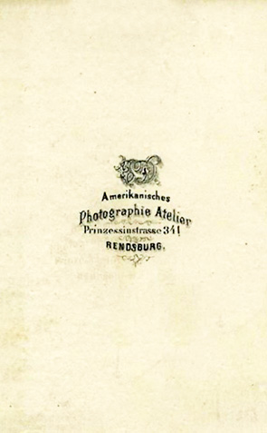 CDV Rendsburg Kanberg, Eduard - Doppelganzbildnis verso