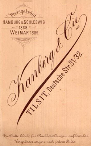 CDV Tilsit - Kanberg, Eduard Damenbildnis verso