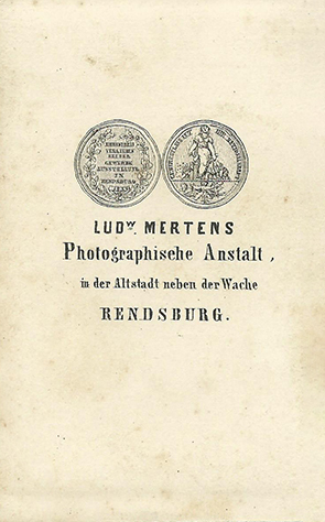 CDV Rendsburg Mertens junior - Dame, Vignette verso