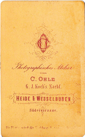 CDV Ohle - Frauenganzbildnis - verso