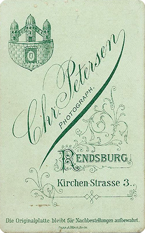 CDV Rendsburg Petersen - Soldat koloriert verso