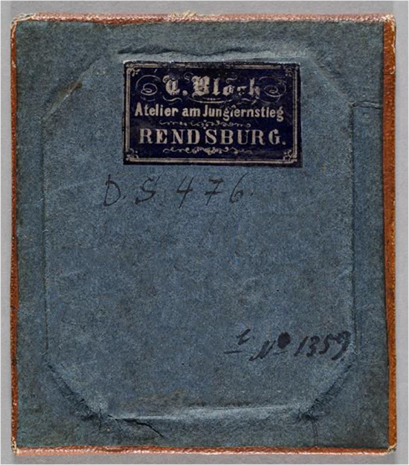 Daguerreotypie Rendsburg Bloch - Mathilde Harbou - verso - klein