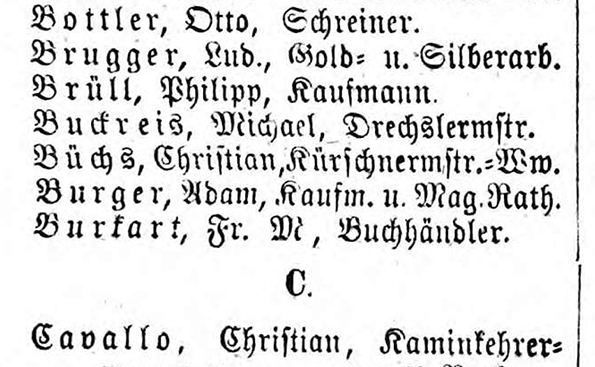 Gewerbeverein Bamberg 1871 Listeneintrag