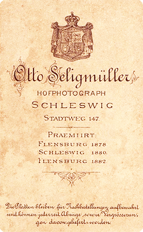 CDV Schleswig - Seligmueller - Dame - stehend verso