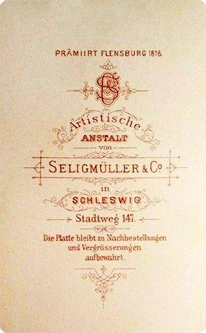 CDV Schleswig - Seligmueller - Dame - Interieur verso
