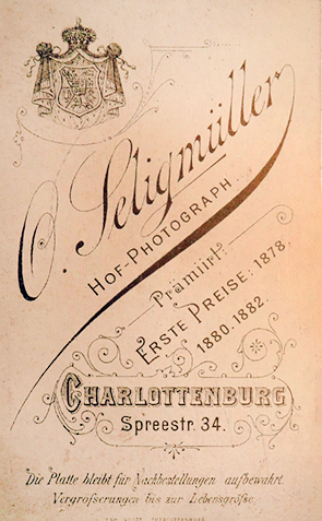CDV Schleswig - Seligmueller - Junge Frau Vignette verso