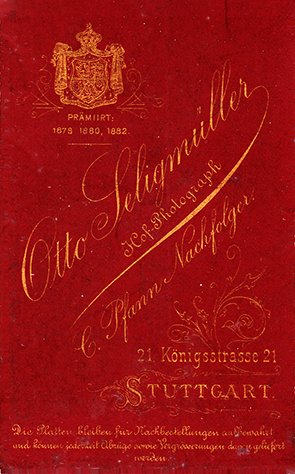 CDV 140708 - Schleswig - Seligmueller - Frauenportrait - verso - klein