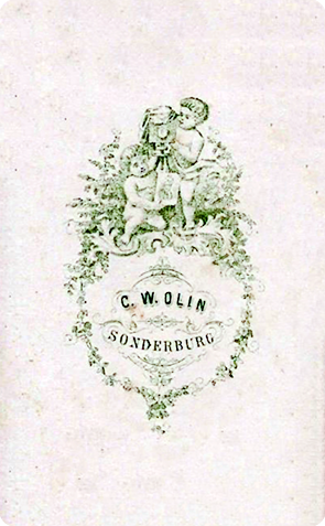 CDV Sonderburg Olin - Damenganzbildnis verso