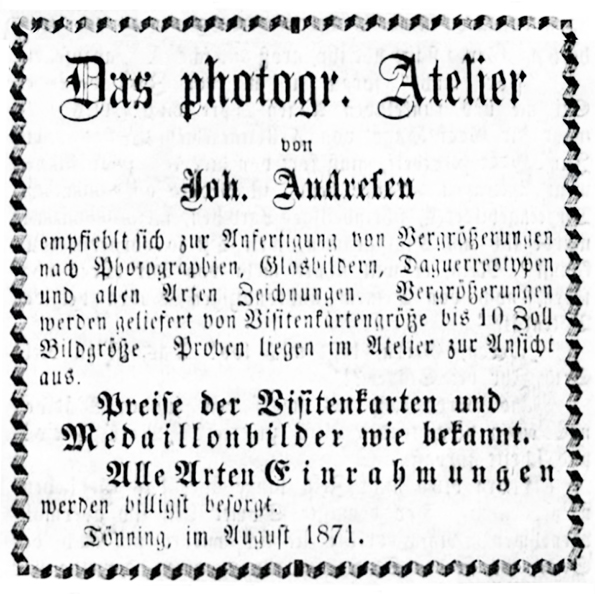 Tnning - Andresen, Johannes_Annonce_Eiderstedt_1871 klein