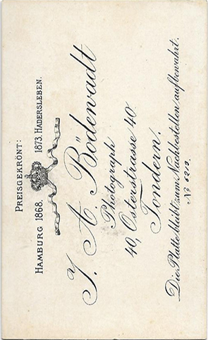 CDV Tondern Bdewadt - Herrenbrustbild 2 - verso