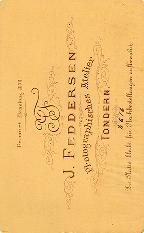 CDV Tondern - Feddersen - Herrenportrait - verso