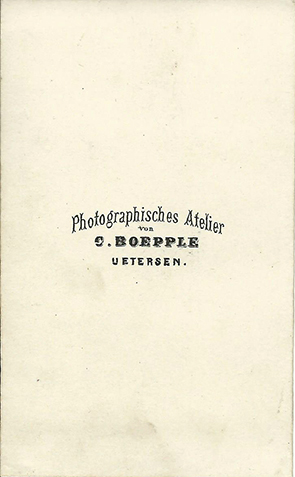 CDV Uetersen - Boepple - Dame im Atelier verso