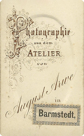 CDV Arwe: Frauenbrustbild - verso